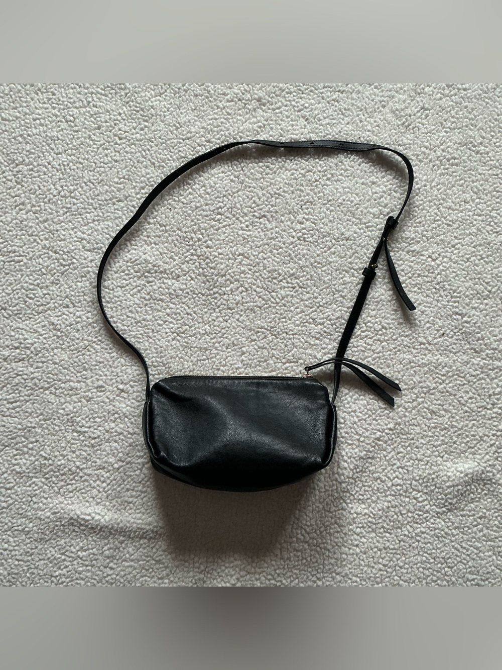 &other stories black faux leather cross body bag